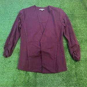 Lemon Tart Womens Burgandy Large Top Sweater Peacoat blazer cardigan